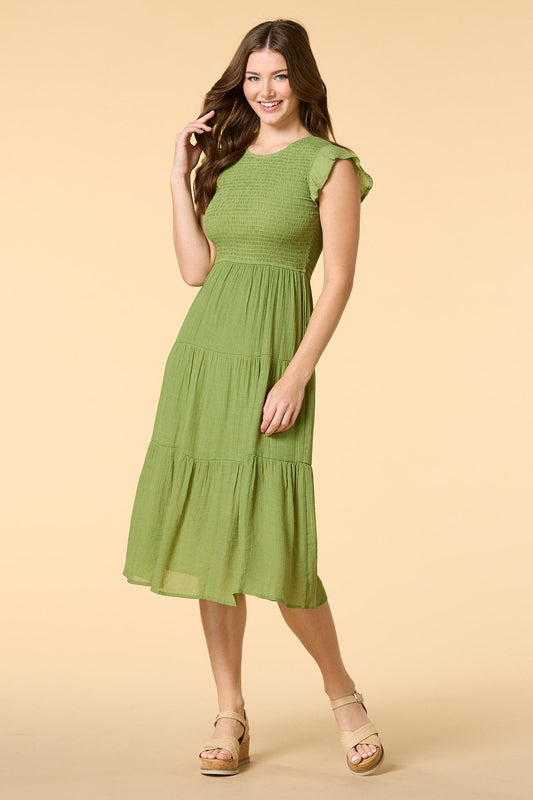 Versona smock and awe midi dress OLIVE