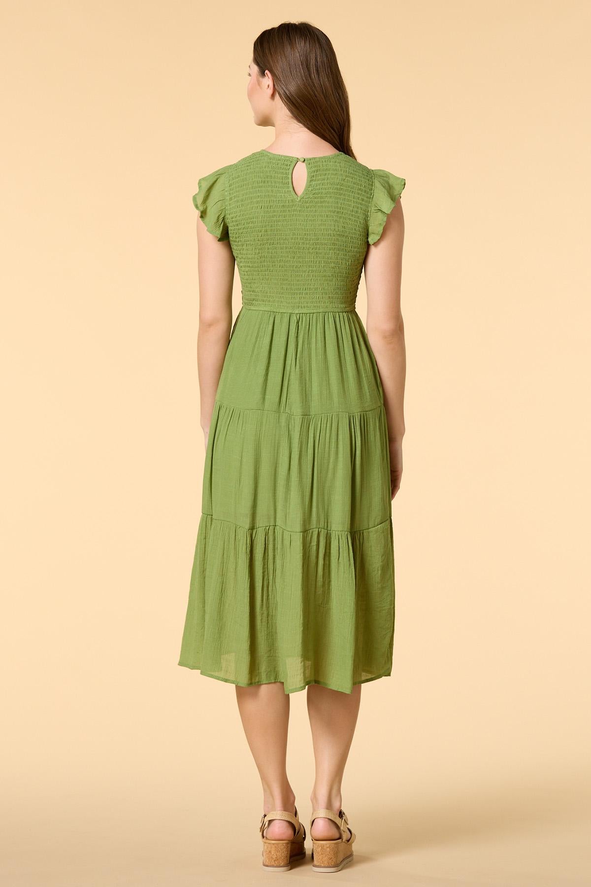 Versona smock and awe midi dress OLIVE