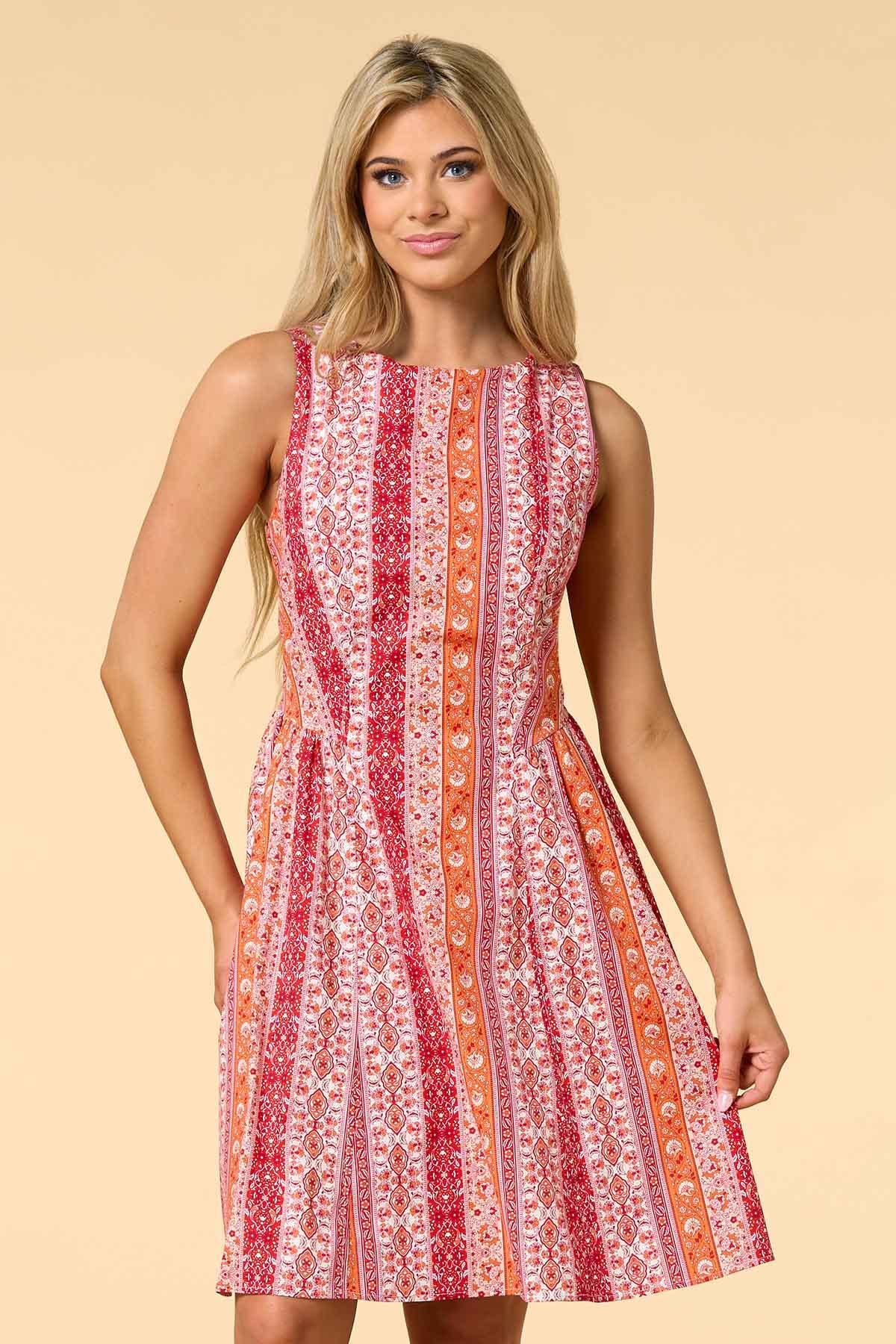 Versona pretty prints mini dress REDPINK_MULTI