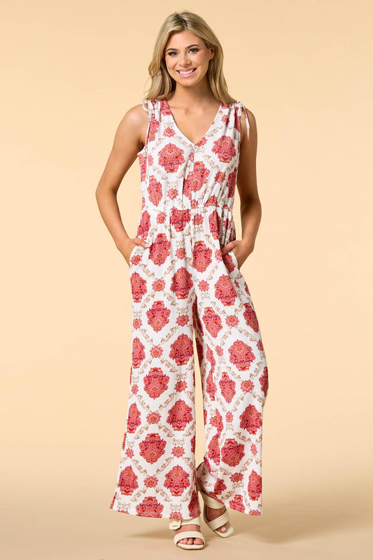 Versona the fine print jumpsuit REDPINK_MULTI