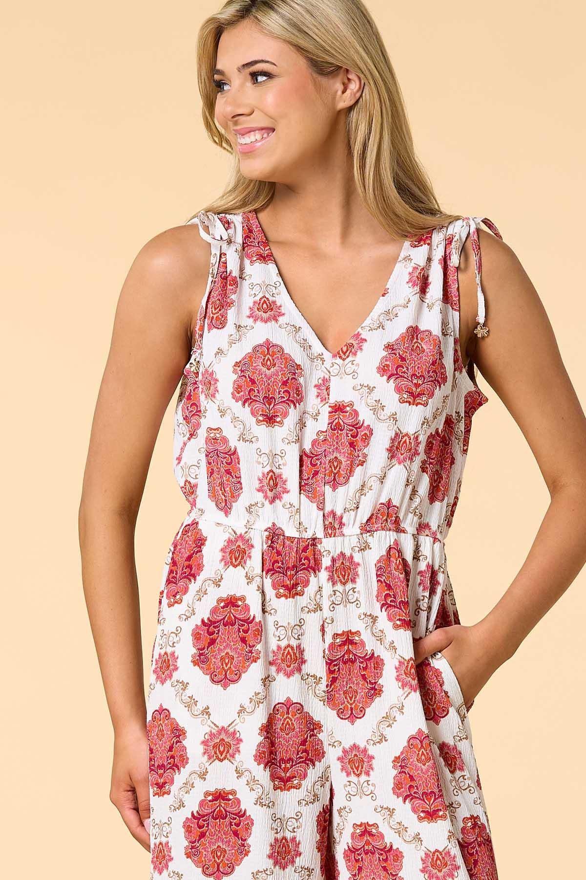 Versona the fine print jumpsuit REDPINK_MULTI