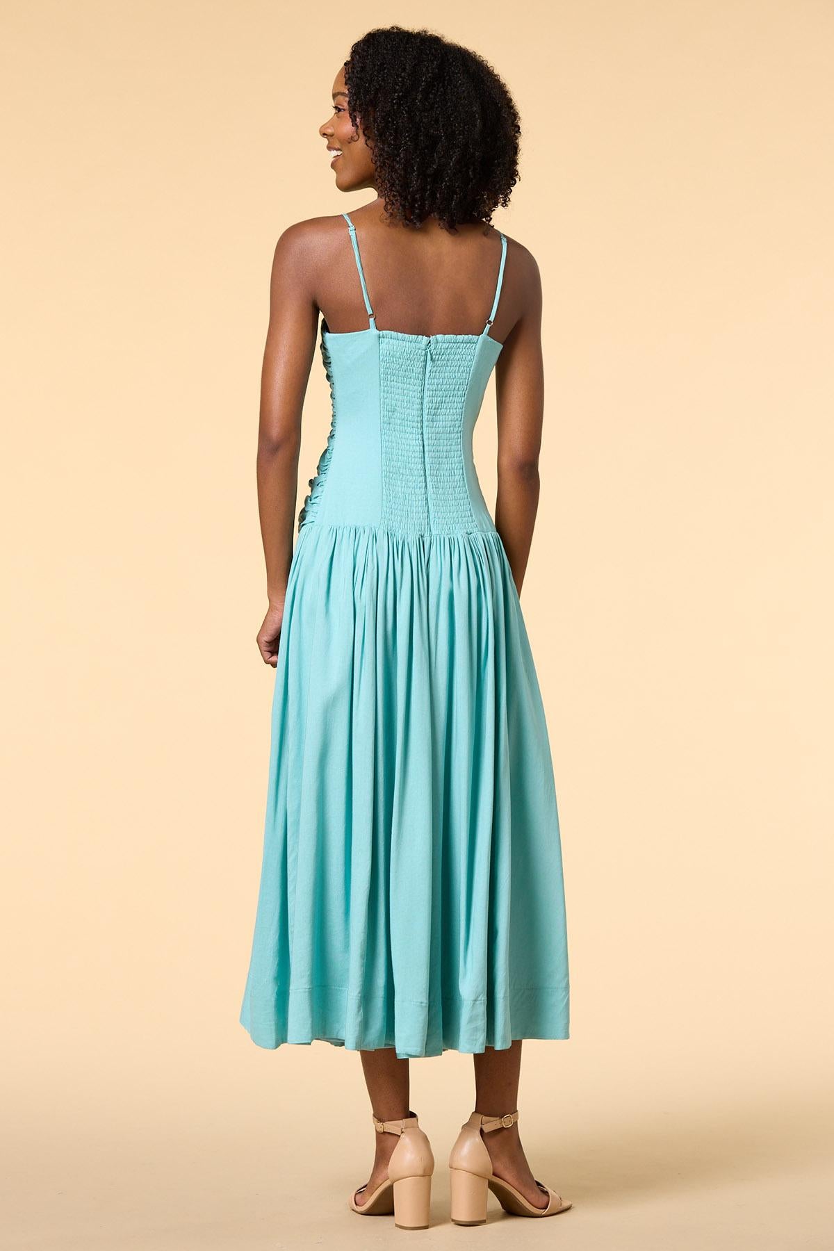 Versona la ruche maxi dress TEAL