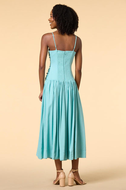 Versona la ruche maxi dress TEAL