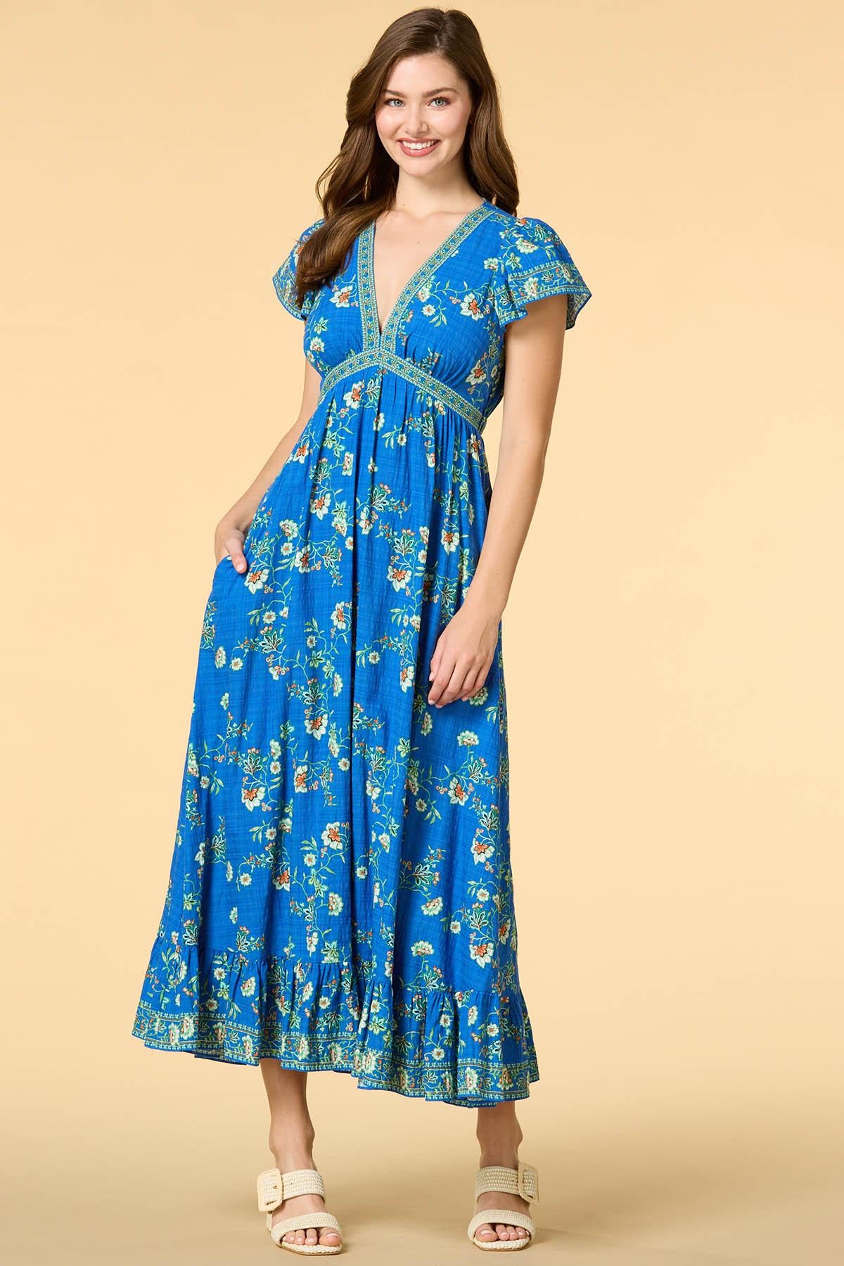 Versona budding blooms maxi dress WHITE_MULTI