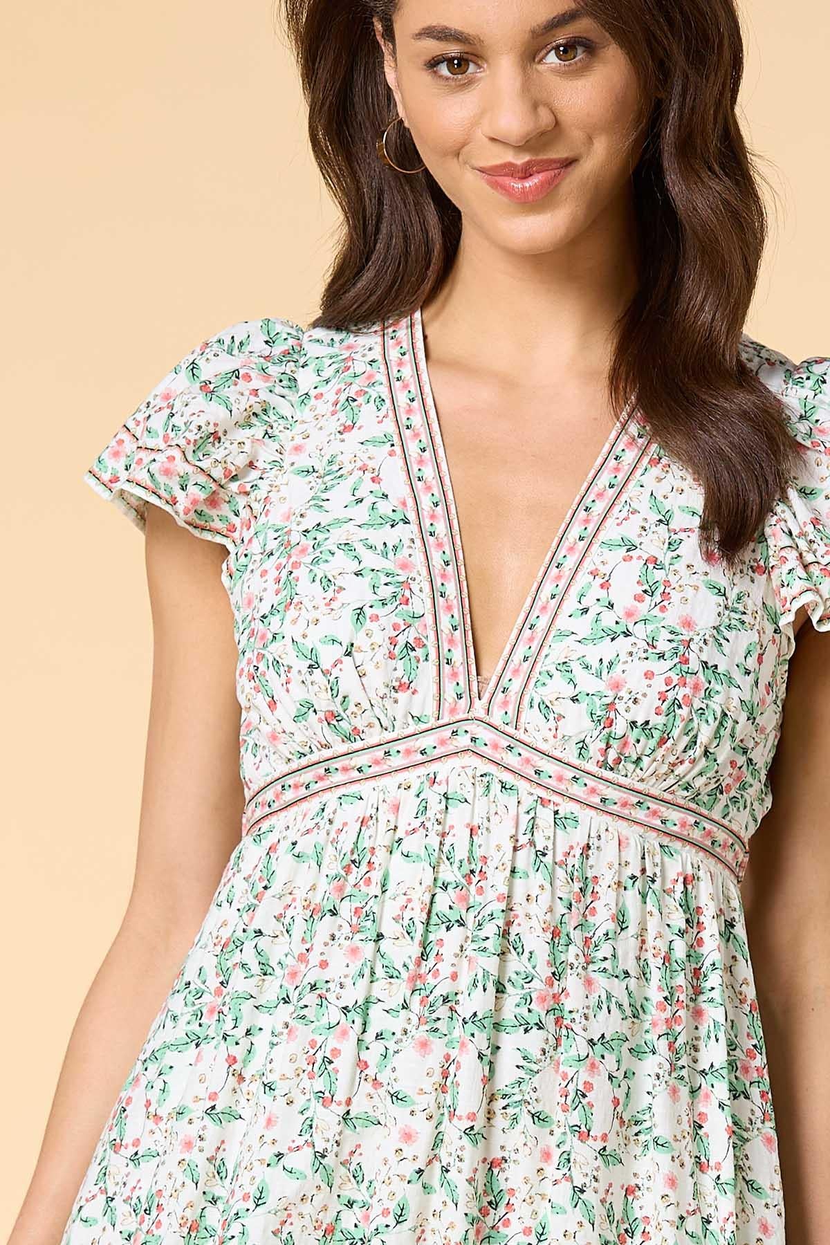 Versona budding blooms maxi dress WHITE_MULTI