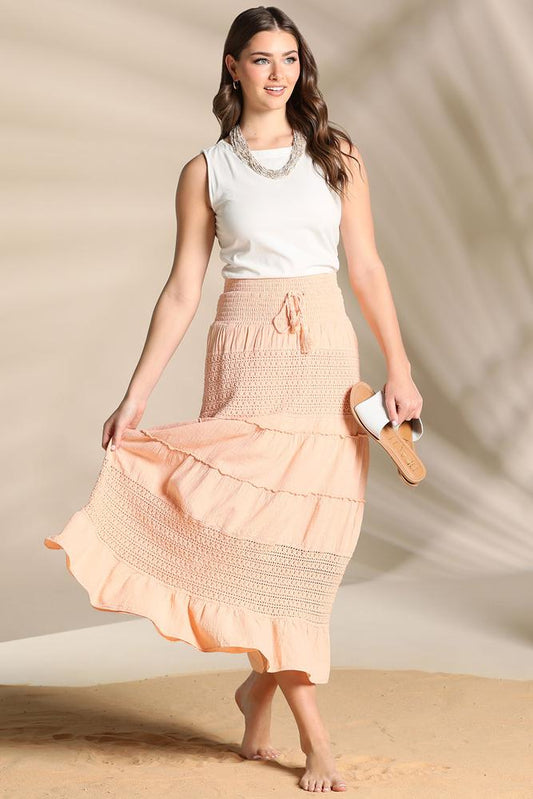 Versona life is peachy crochet maxi skirt SWEET_PEACH