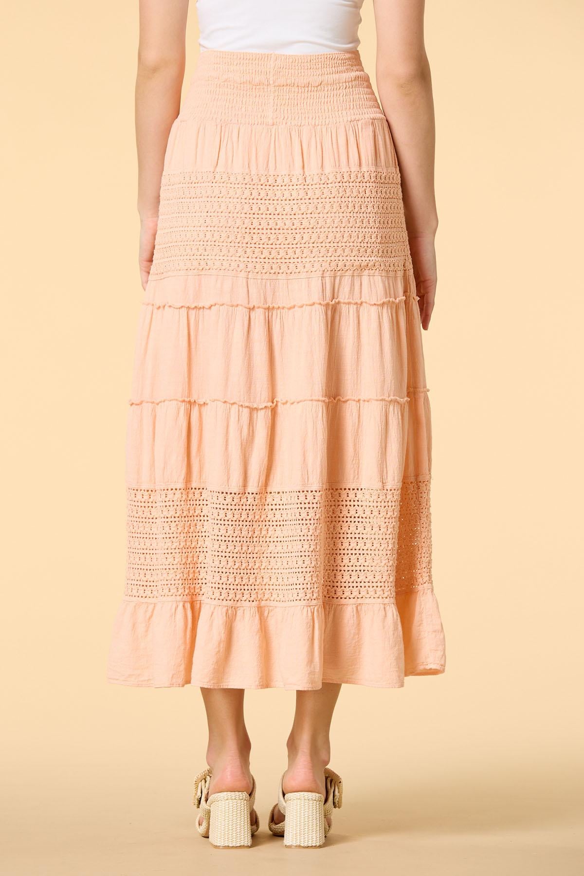 Versona life is peachy crochet maxi skirt SWEET_PEACH