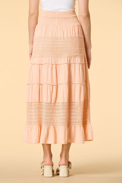 Versona life is peachy crochet maxi skirt SWEET_PEACH