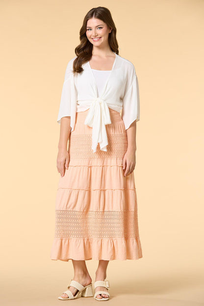 Versona life is peachy crochet maxi skirt SWEET_PEACH