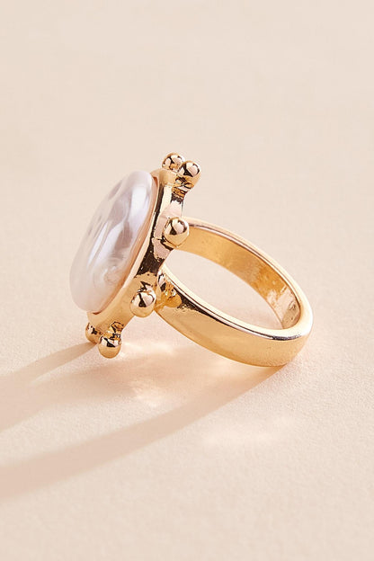 Versona gold studded pearl ring GOLD