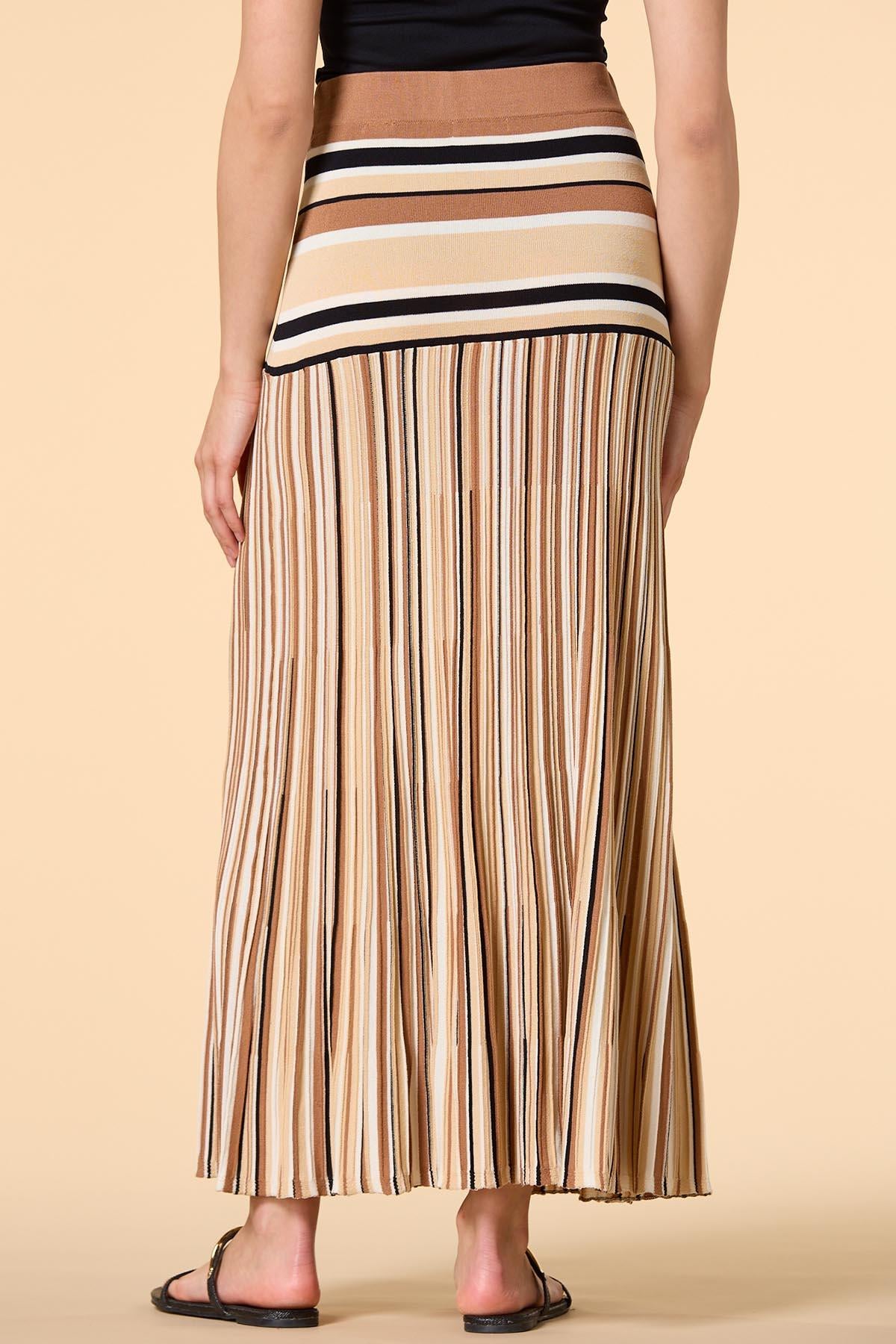 Versona summer knits maxi skirt BROWNBEIGE_MULTI