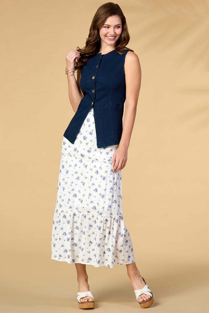 Versona tier for the sun maxi skirt BLUE_MULTI