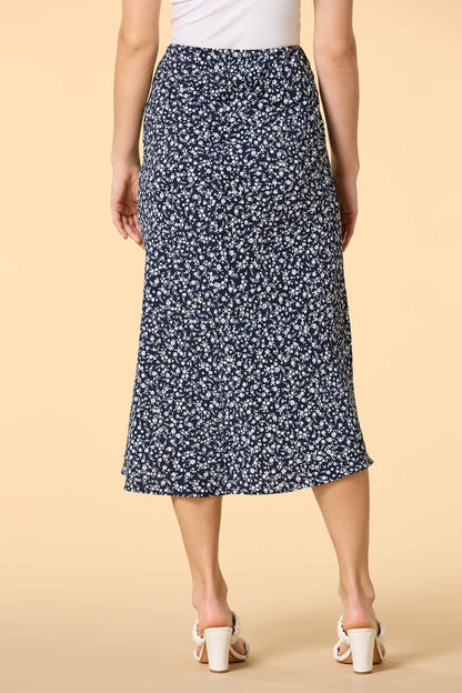 Versona midnight bloom midi skirt NAVY