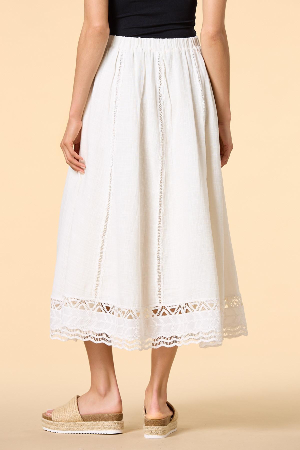 Versona fluffy clouds maxi skirt WHITE