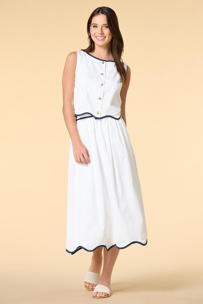 Versona east coast midi skirt WHITE