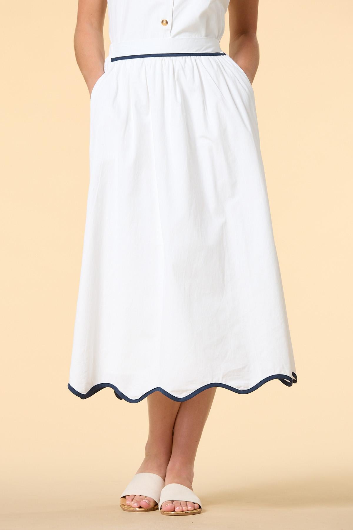 Versona east coast midi skirt WHITE