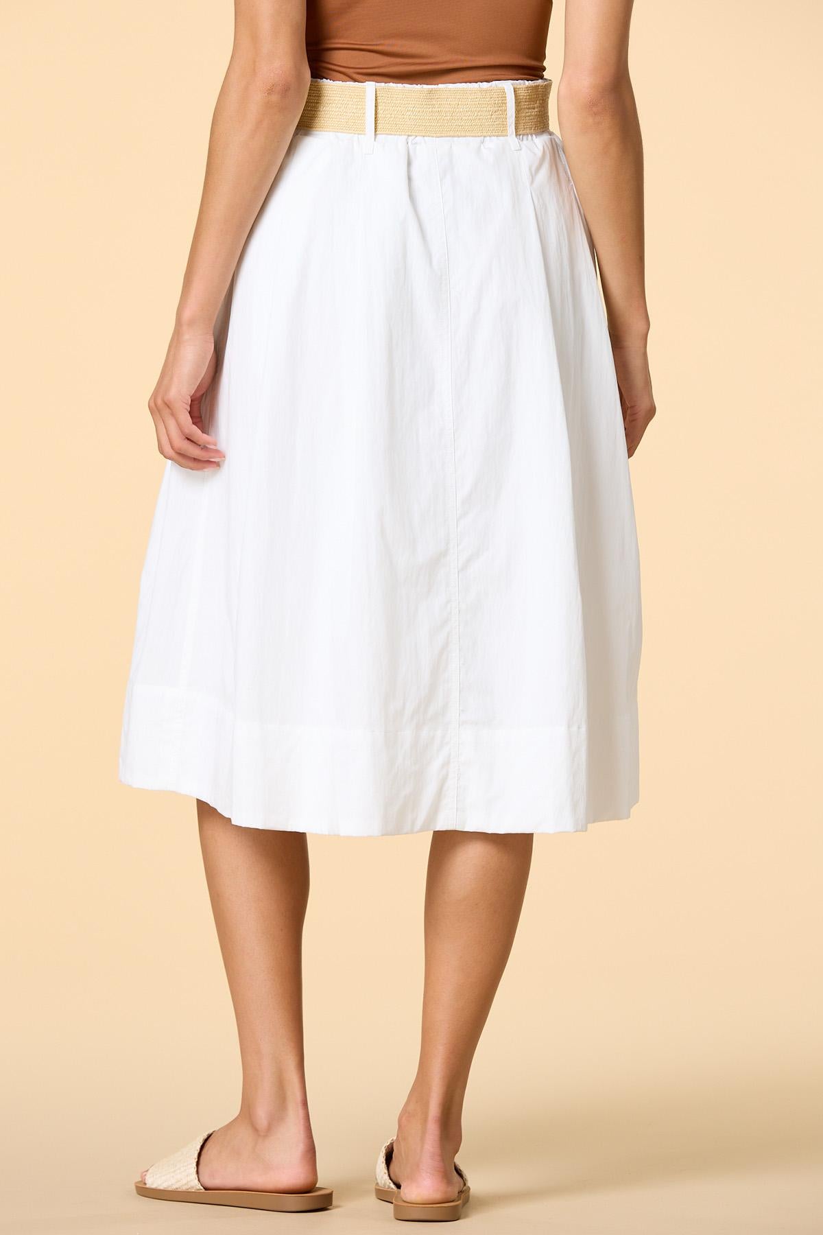 Versona beach club belted midi skirt WHITE