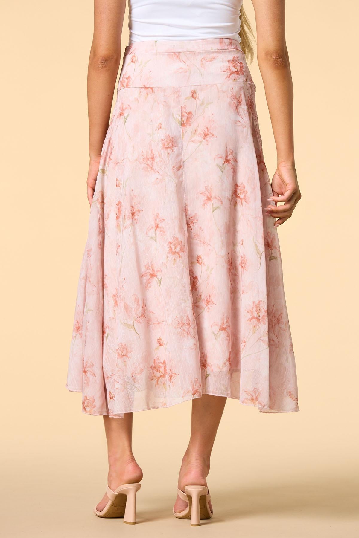 Versona blushing blooms maxi skirt PINK