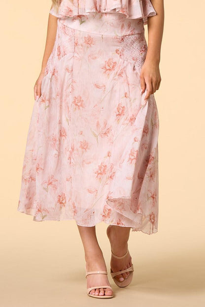 Versona blushing blooms maxi skirt PINK
