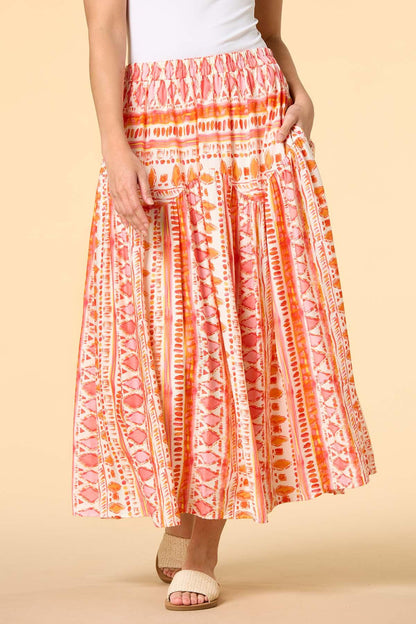Versona tiki time maxi skirt ORANGE_MULTI