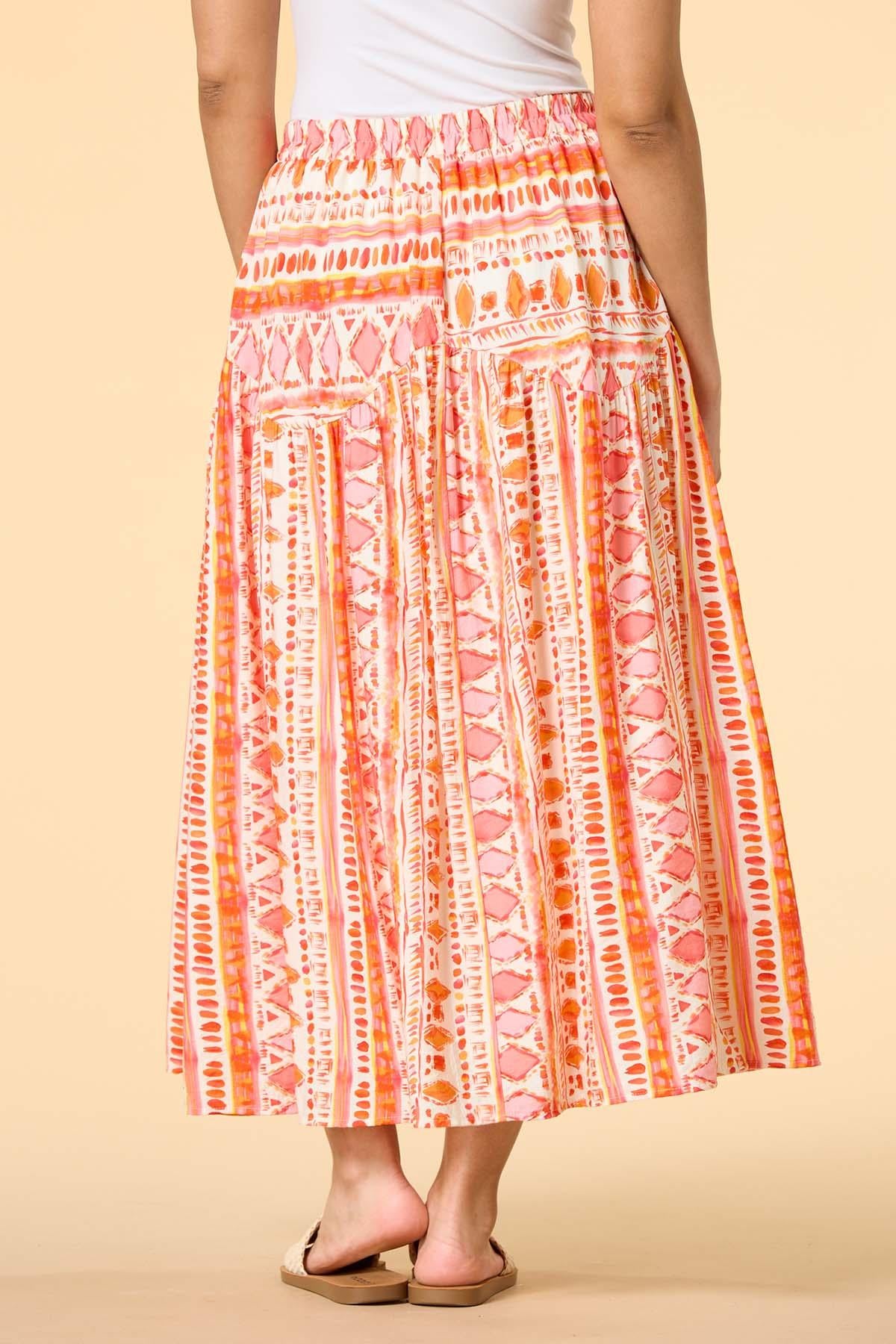 Versona tiki time maxi skirt ORANGE_MULTI