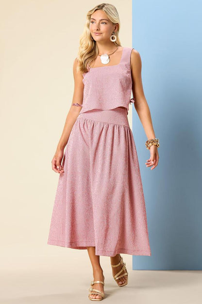 Versona cherry pie midi skirt RED