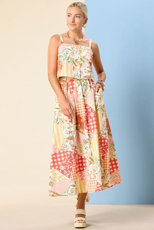 Versona tangerine dream maxi skirt MULTI