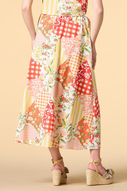 Versona tangerine dream maxi skirt MULTI