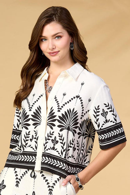 Versona summer camp shirt BLACK_WHITE_PATTERN