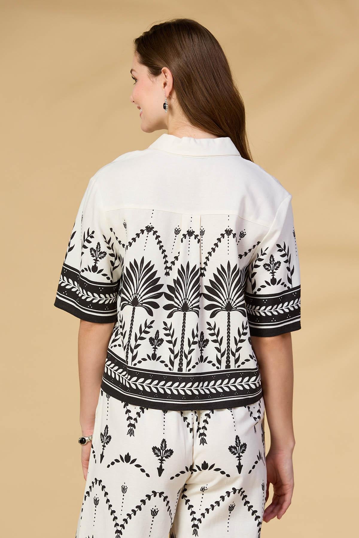Versona summer camp shirt BLACK_WHITE_PATTERN