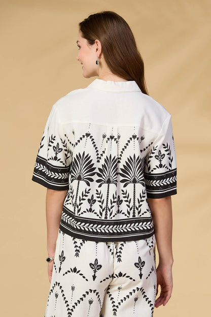 Versona summer camp shirt BLACK_WHITE_PATTERN
