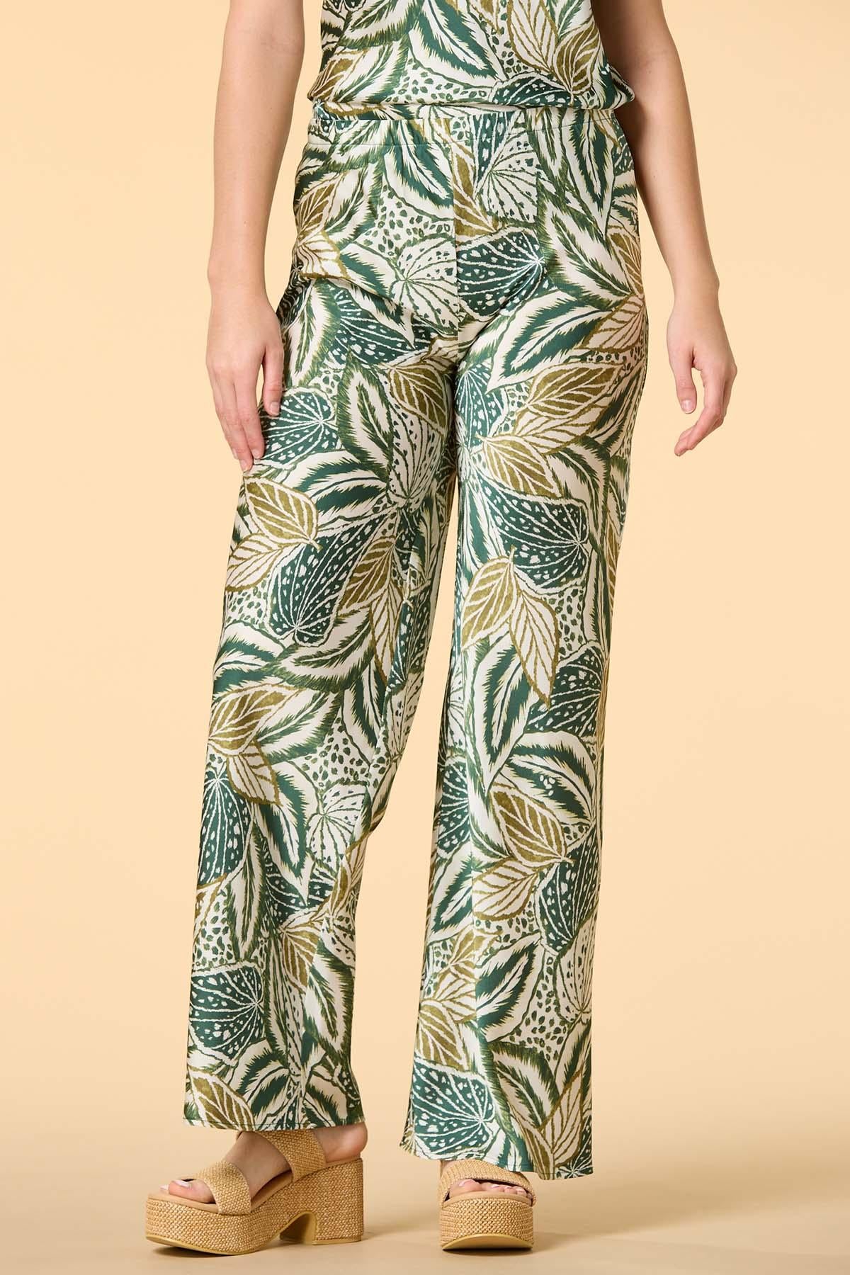 Versona palm of my hand satin pants GREEN_MULTI