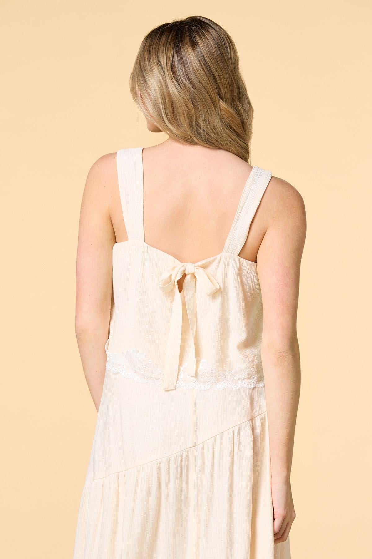 Versona love and lace cropped tank YELLOW