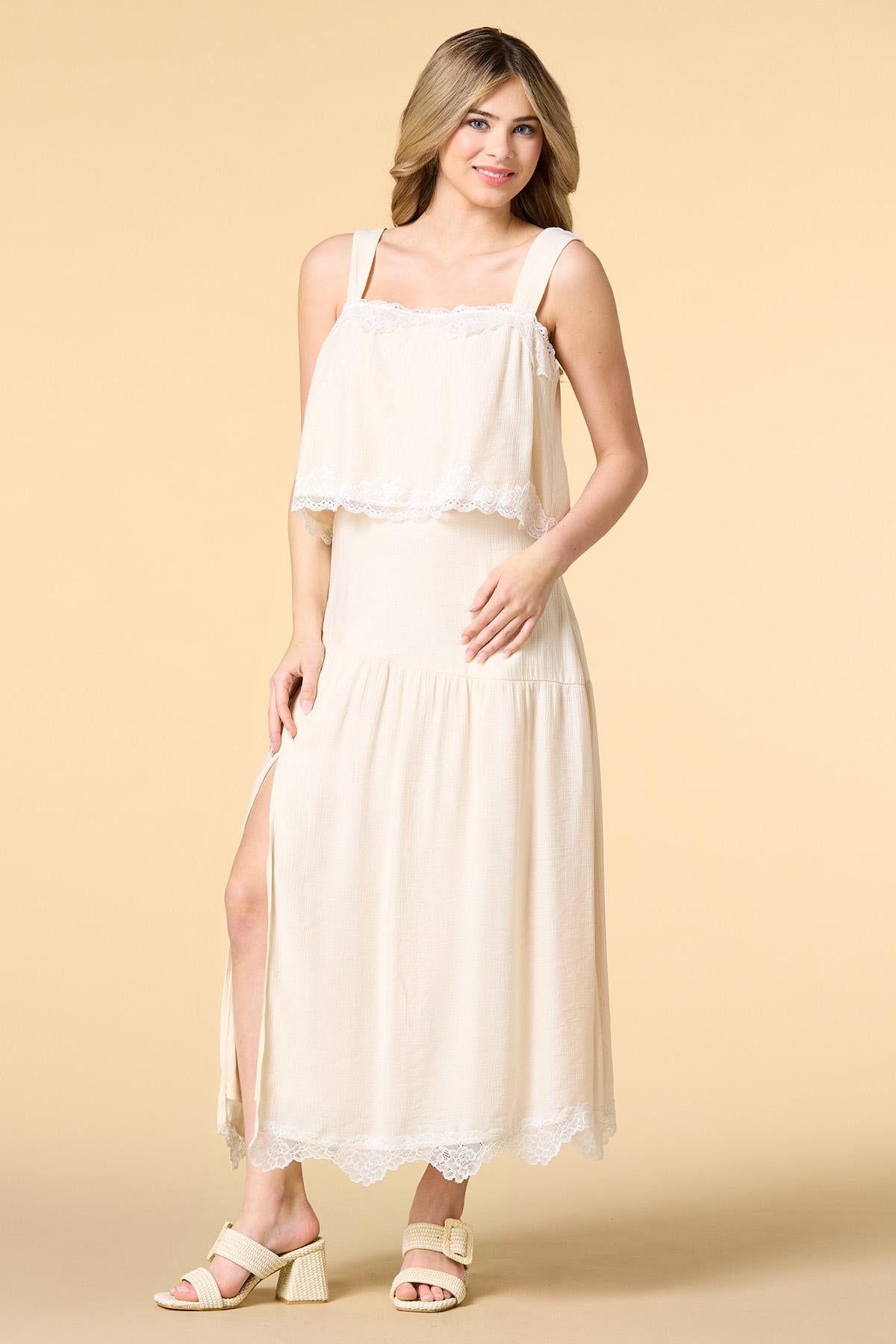 Versona love and lace cropped tank YELLOW
