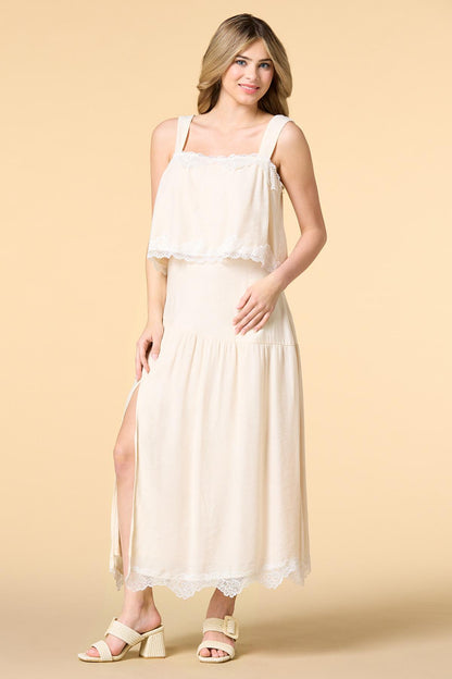 Versona love and lace cropped tank YELLOW