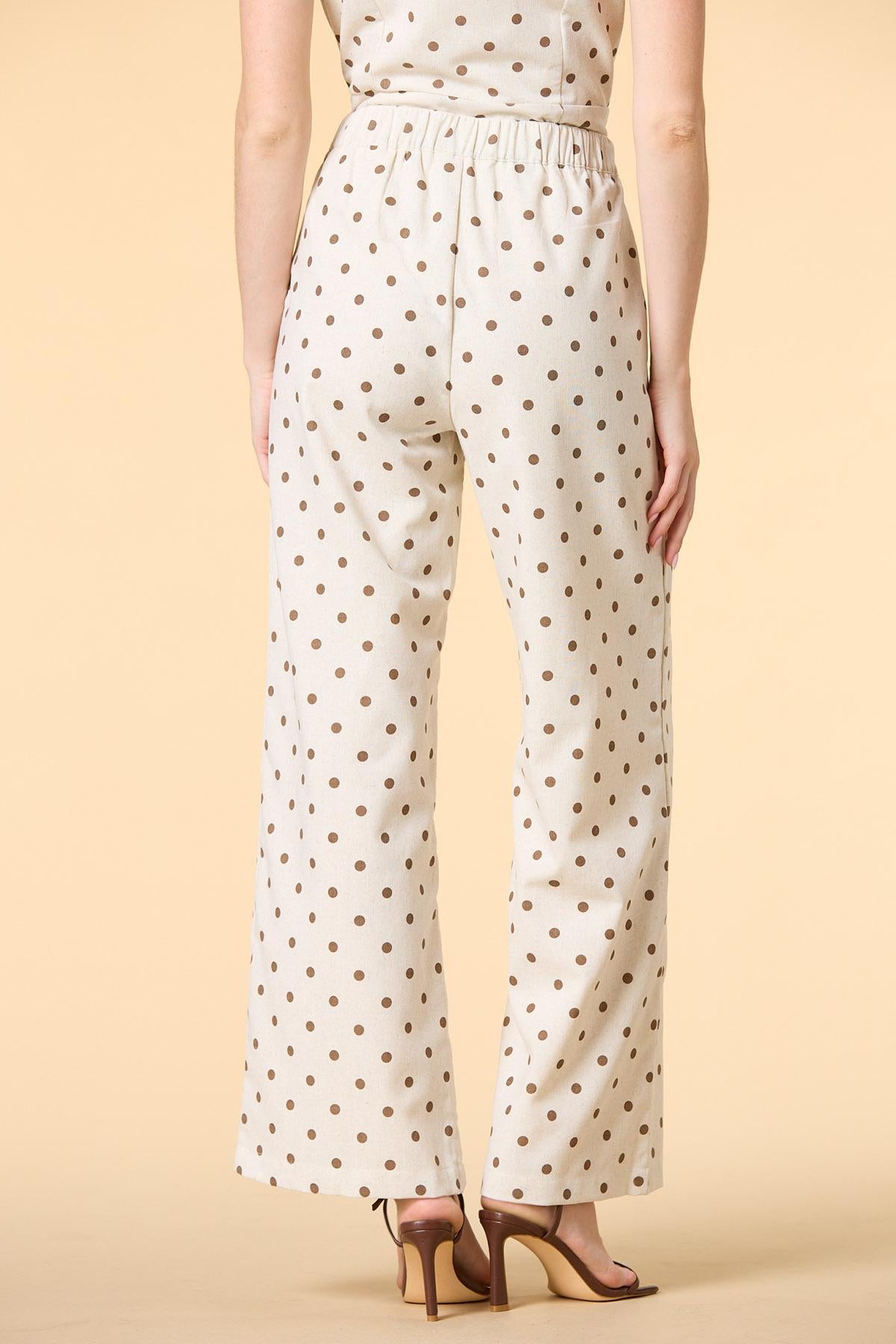 Versona dot in here linen trousers NATURAL