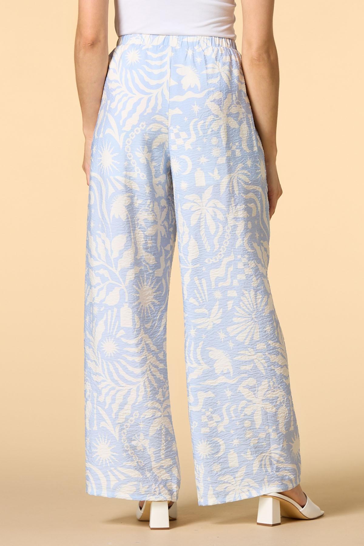 Versona learning to fly graphic pants BLUE
