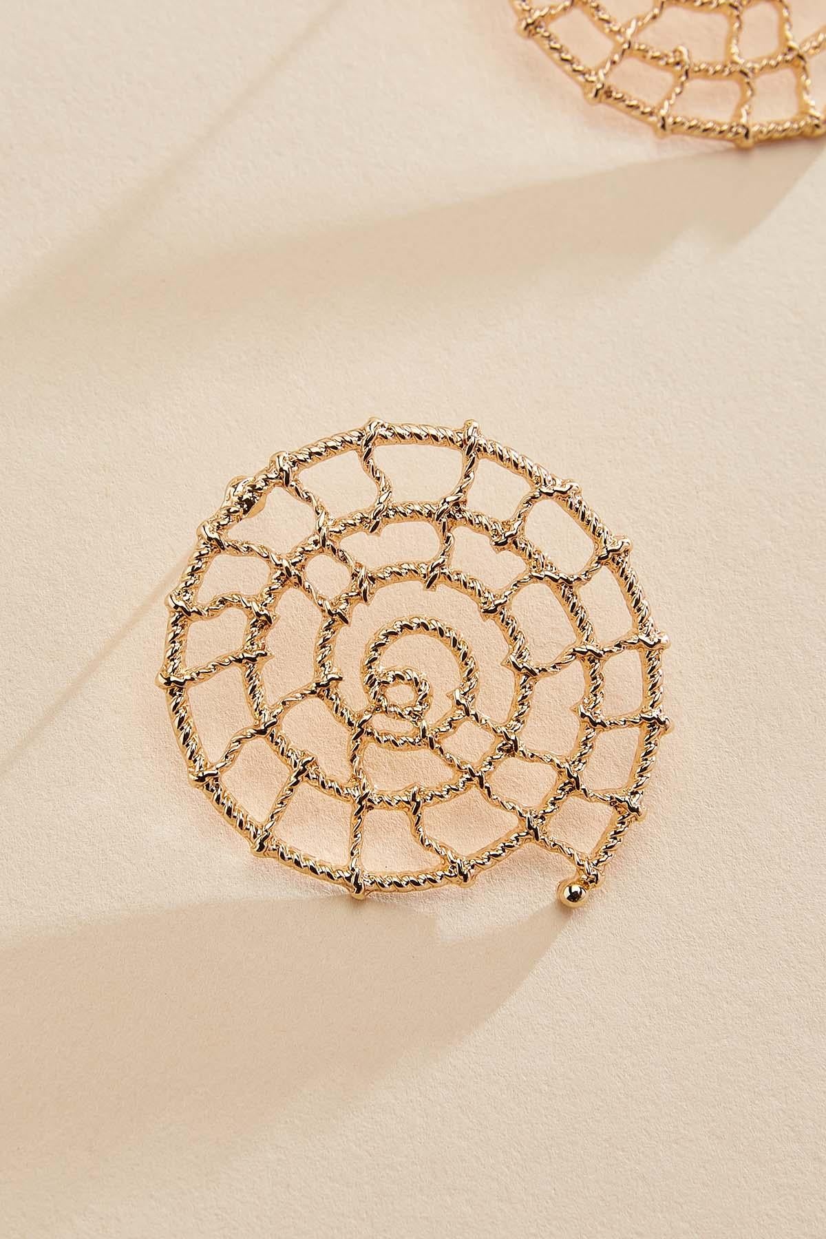 Versona webbed spiral conch shell earrings GOLD
