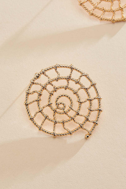 Versona webbed spiral conch shell earrings GOLD
