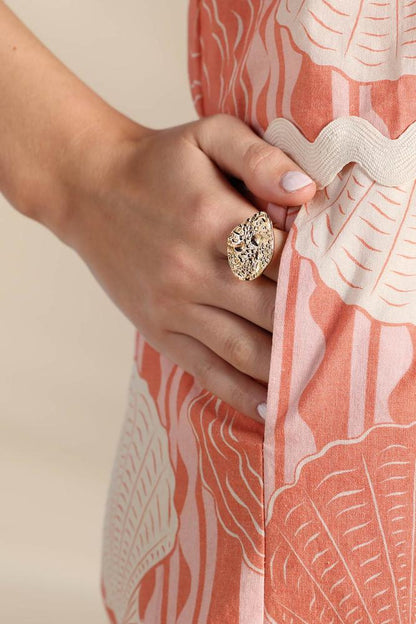Versona gold textured pebble ring GOLD