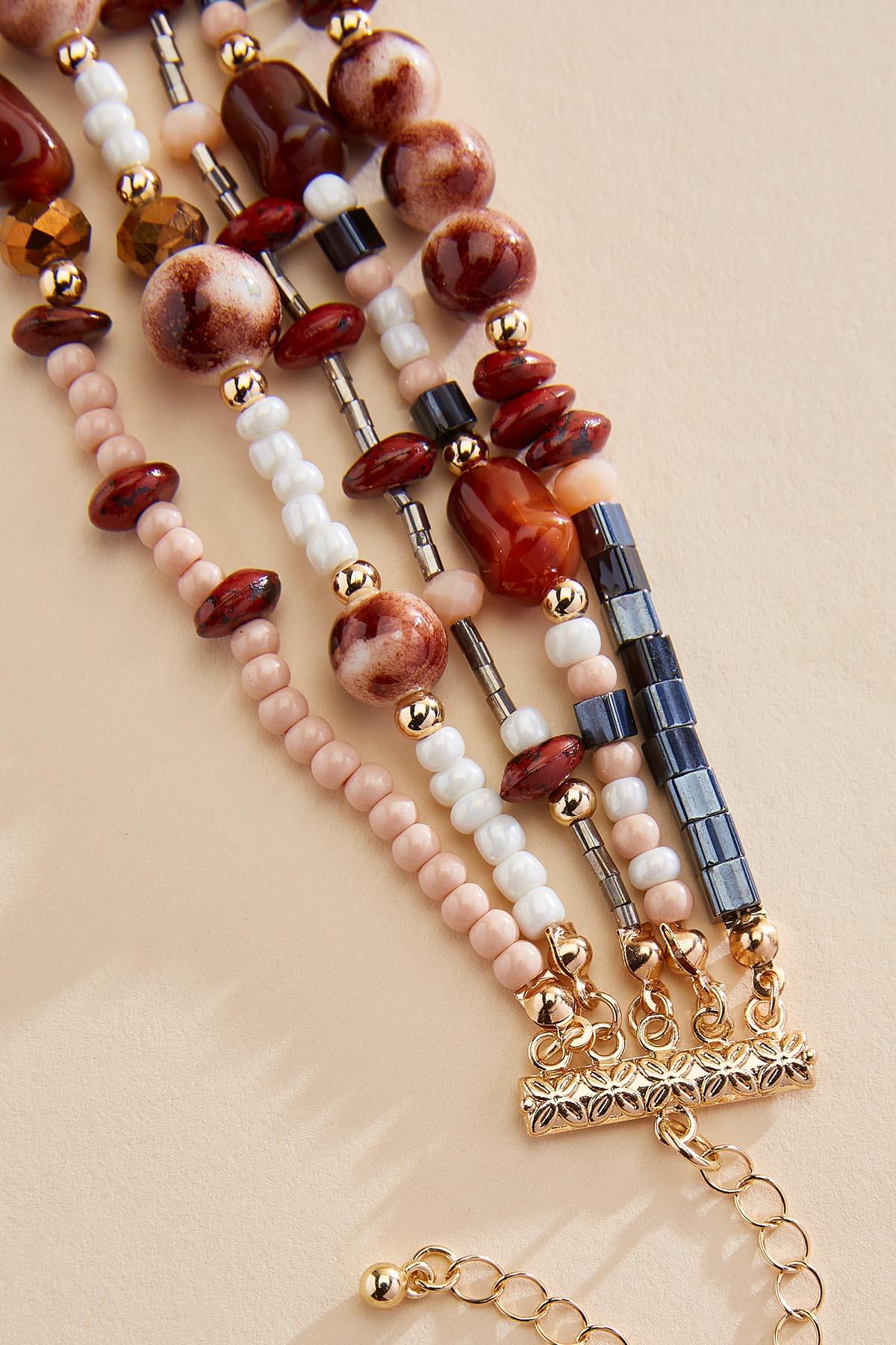 Versona multicolor seed bead stone chain bracelet MULTI_SPRING