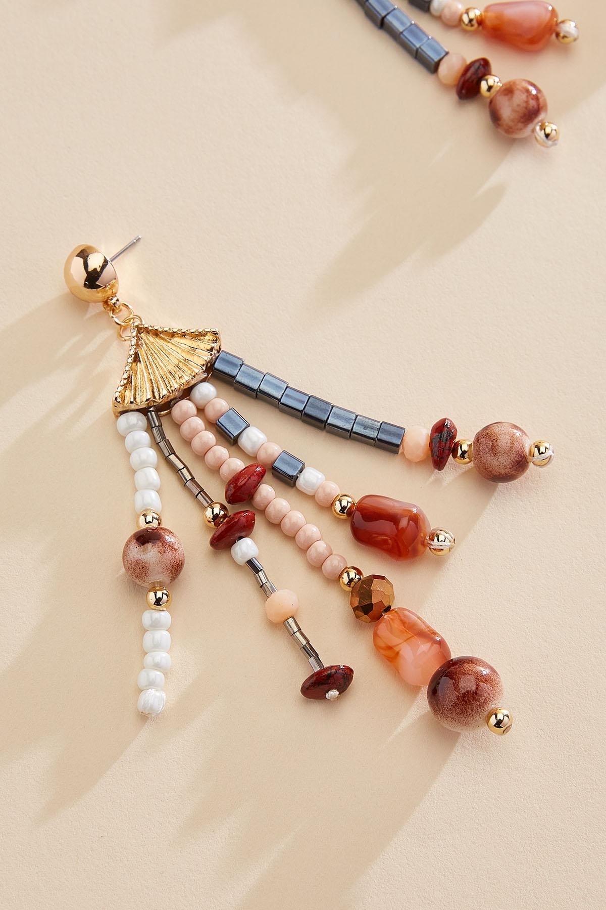 Versona multicolor beaded fringe earrings MULTI_SPRING