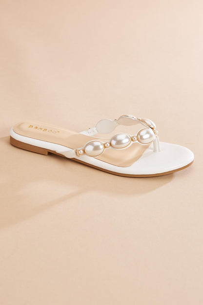 Versona pearl embellished band sandals BLACK