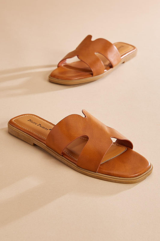 Versona cut out band sandals BROWN