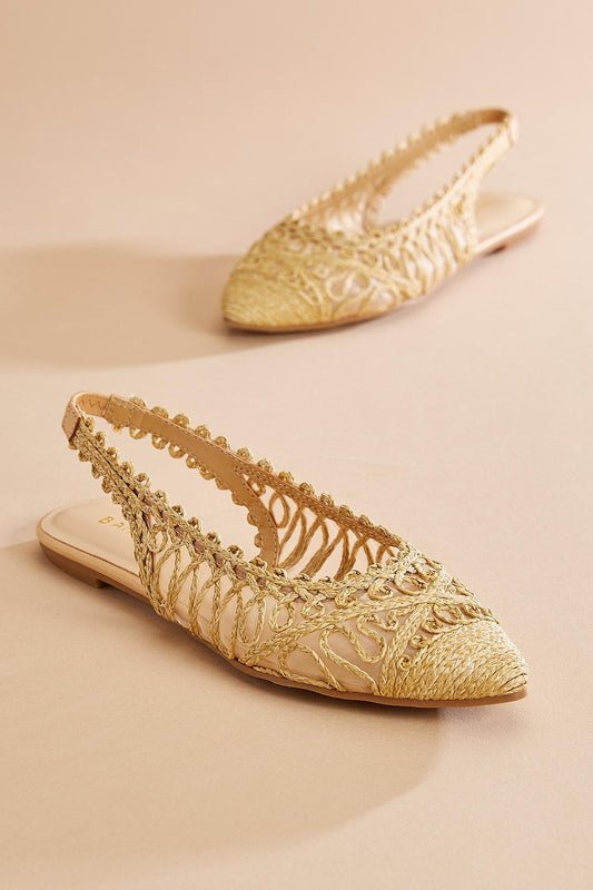Versona straw slingback mules BEIGE
