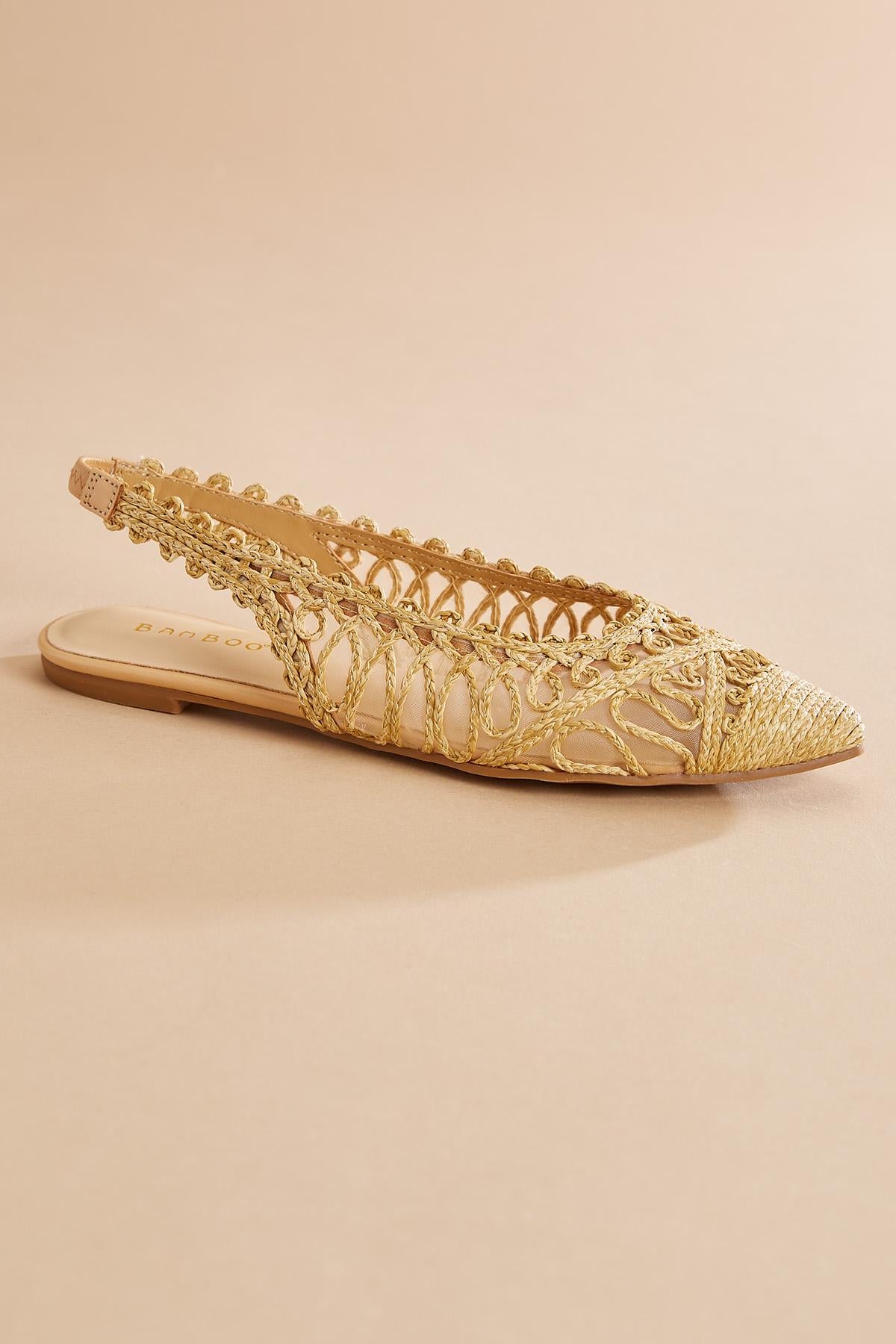 Versona straw slingback mules BEIGE