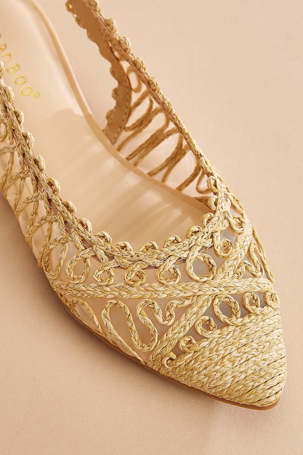 Versona straw slingback mules BEIGE