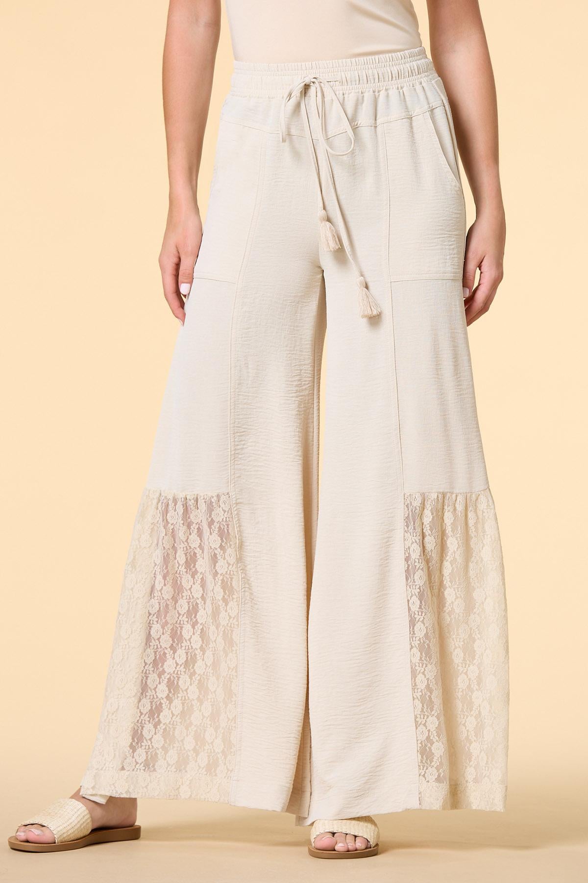 Versona a little lace pants IVORY