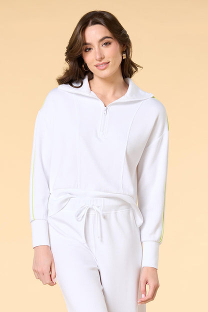 Versona lime light quarter zip pullover BRIGHT_WHITE
