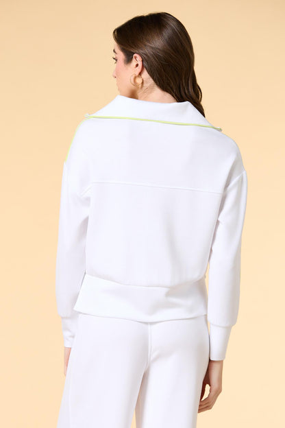 Versona lime light quarter zip pullover BRIGHT_WHITE